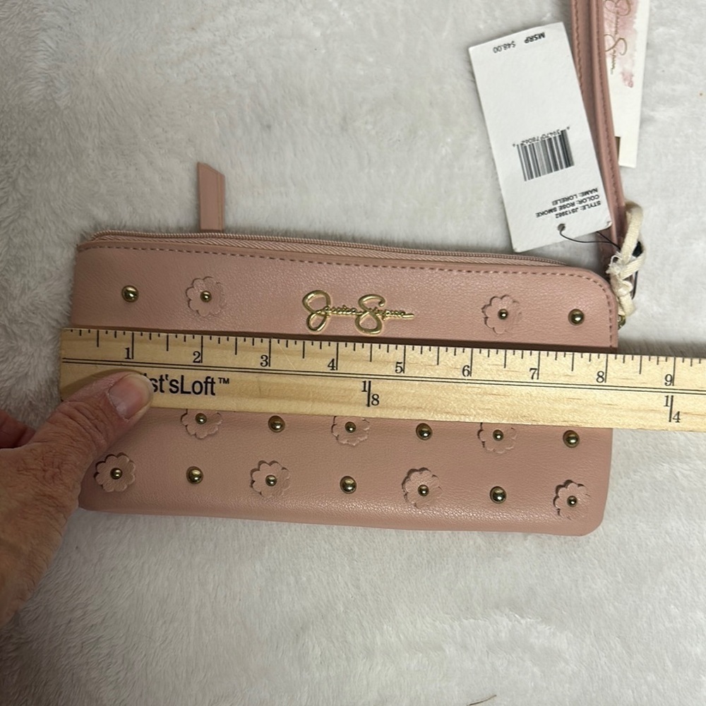 Jessica Simpson Lorelei Pink Floral Studded Wristlet-Wallet - Picture 6 of 8